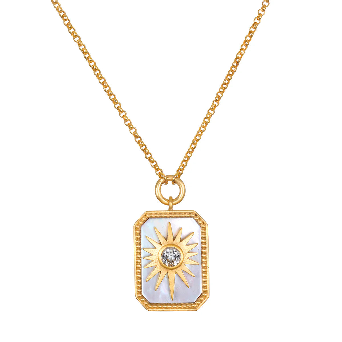 Returning Light Mother of Pearl Sun Necklace