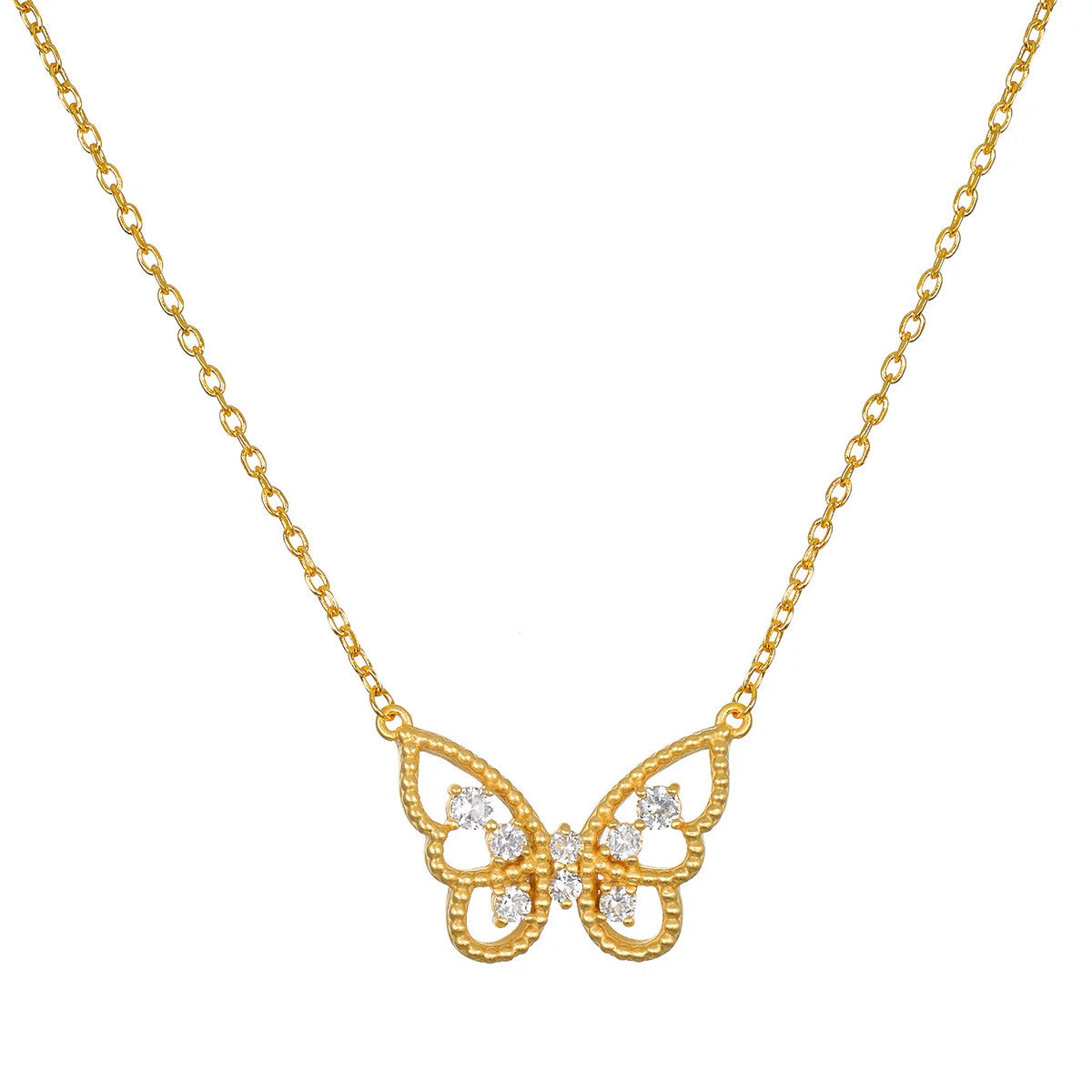 Enduring Hope White Topaz Butterfly Necklace