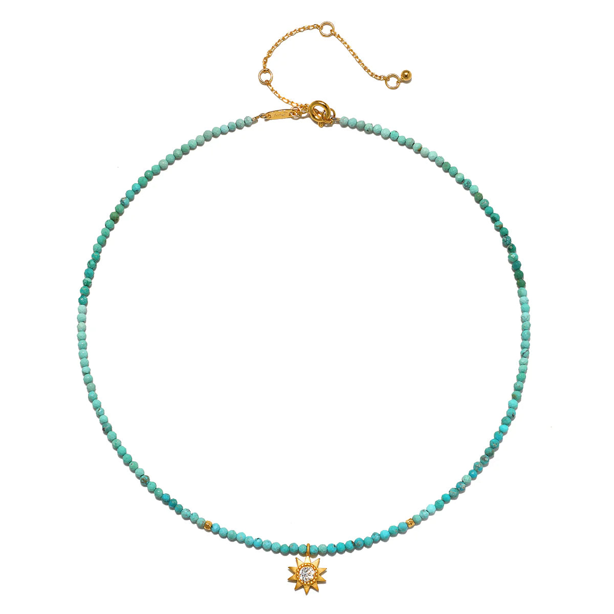 Tranquil Dawn Turquoise Sun Choker Necklace