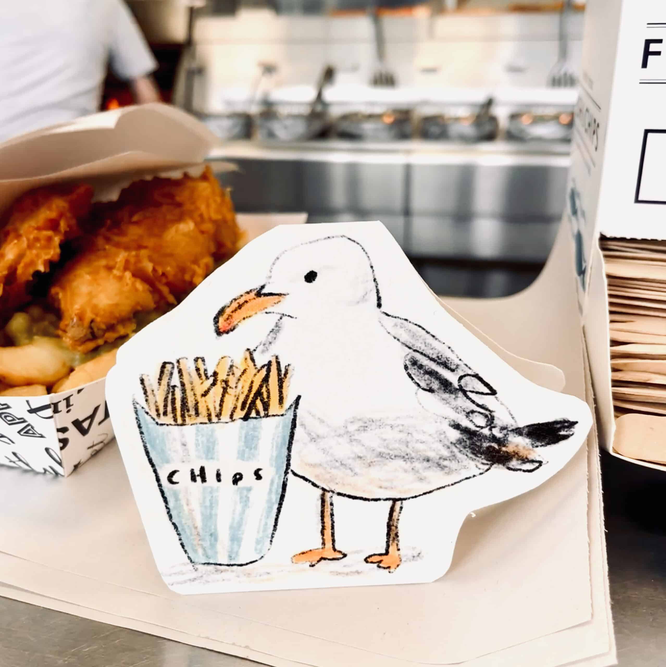 Seagull And Chips (Fries) Greeting Card