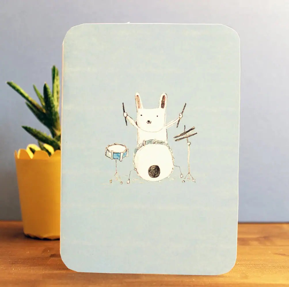Drums Bunny Greeting Card