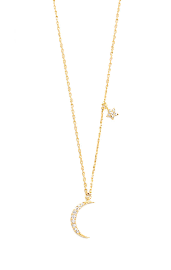 Moon Pendant with Star Charm