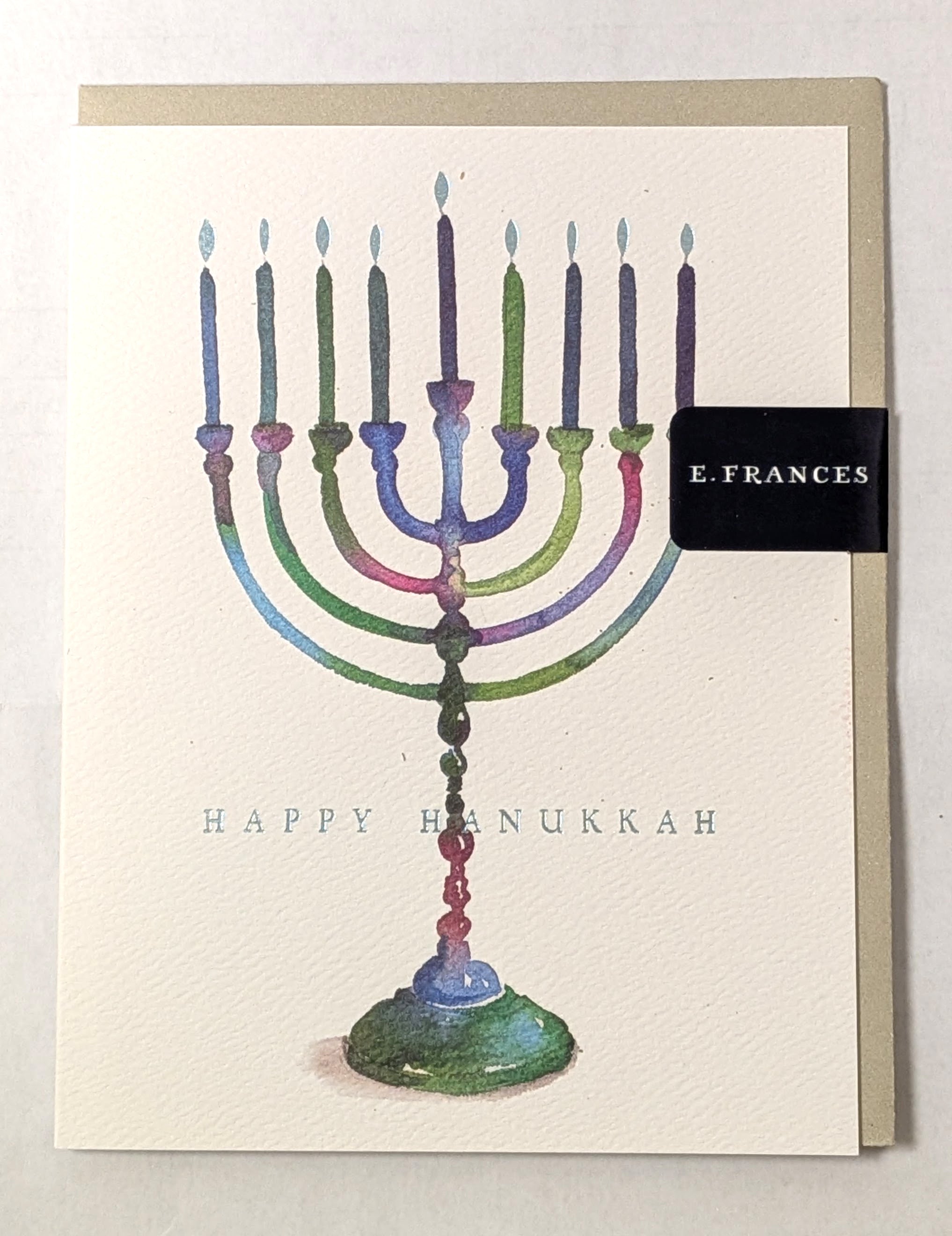 Colorful Menorah Greeting Card