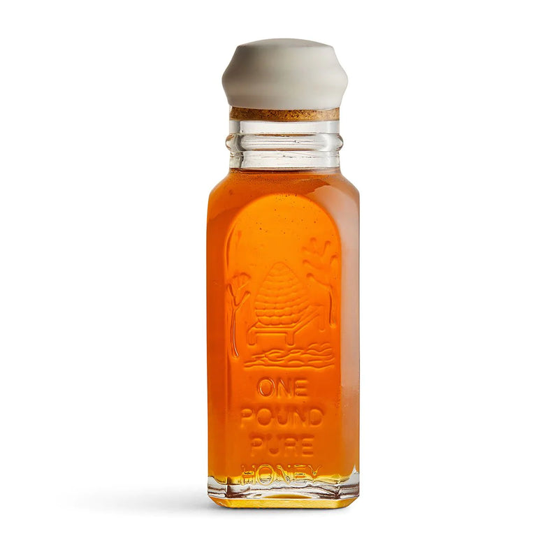 16oz Pure Clover Honey in Wax-Dipped Embossed Honey Jar
