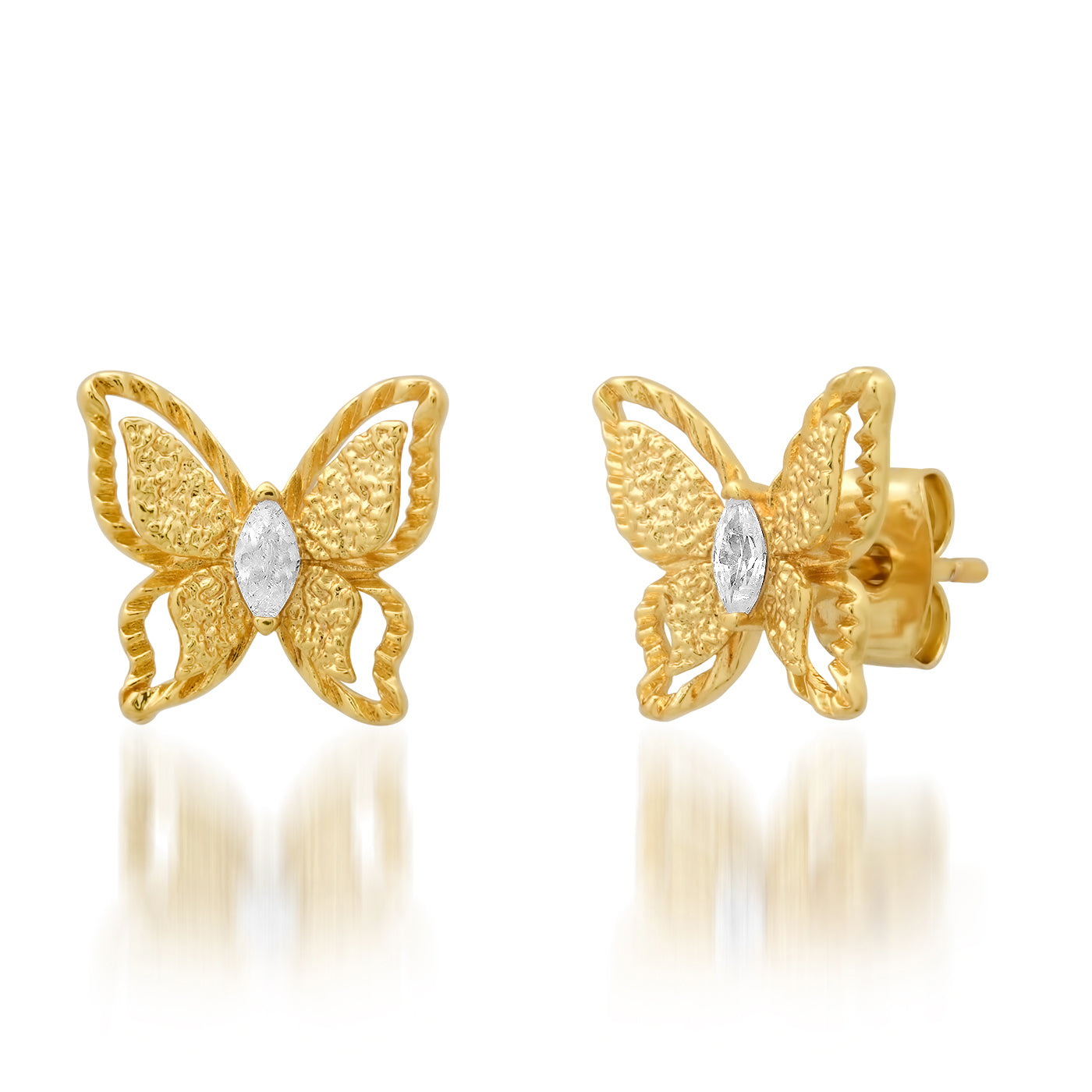 Marquis CZ Butterfly Stud Earrings