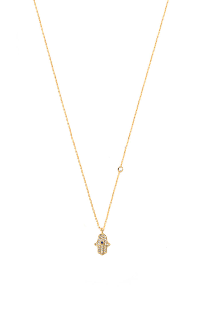 Cz Hamsa Pendant Necklace