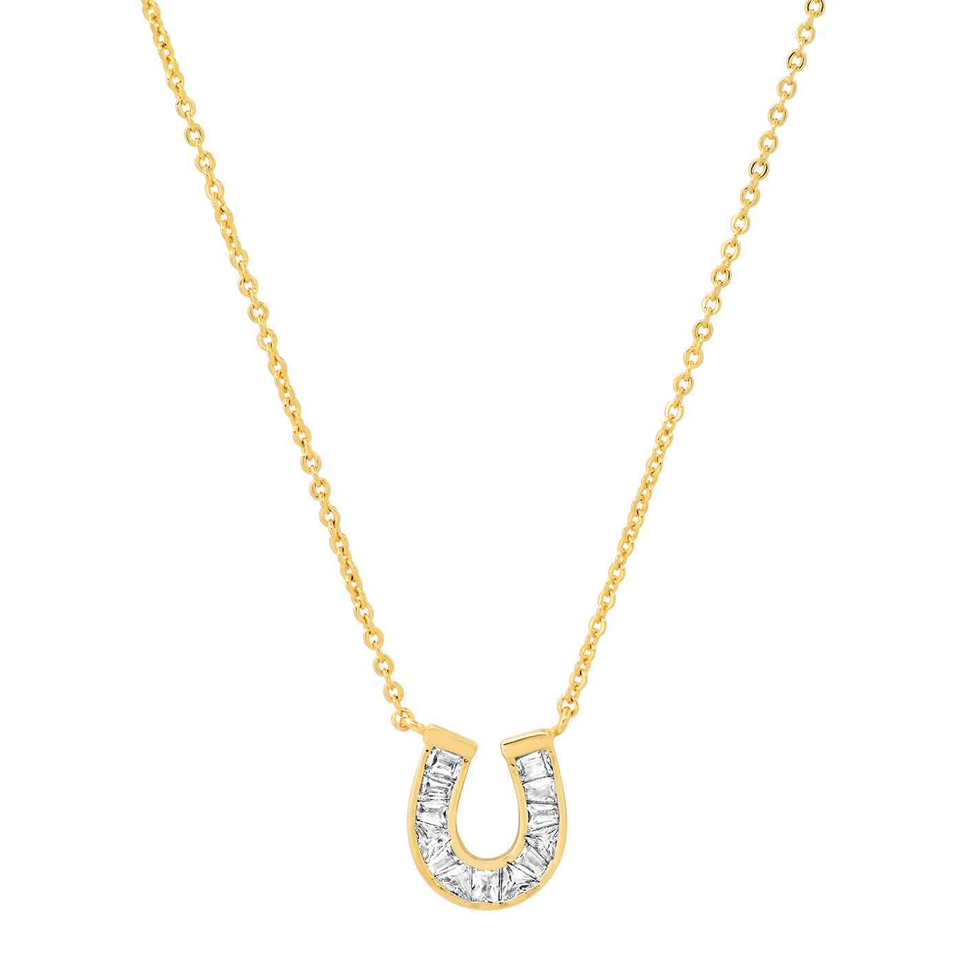 Baquette Horseshoe Pendant Necklace