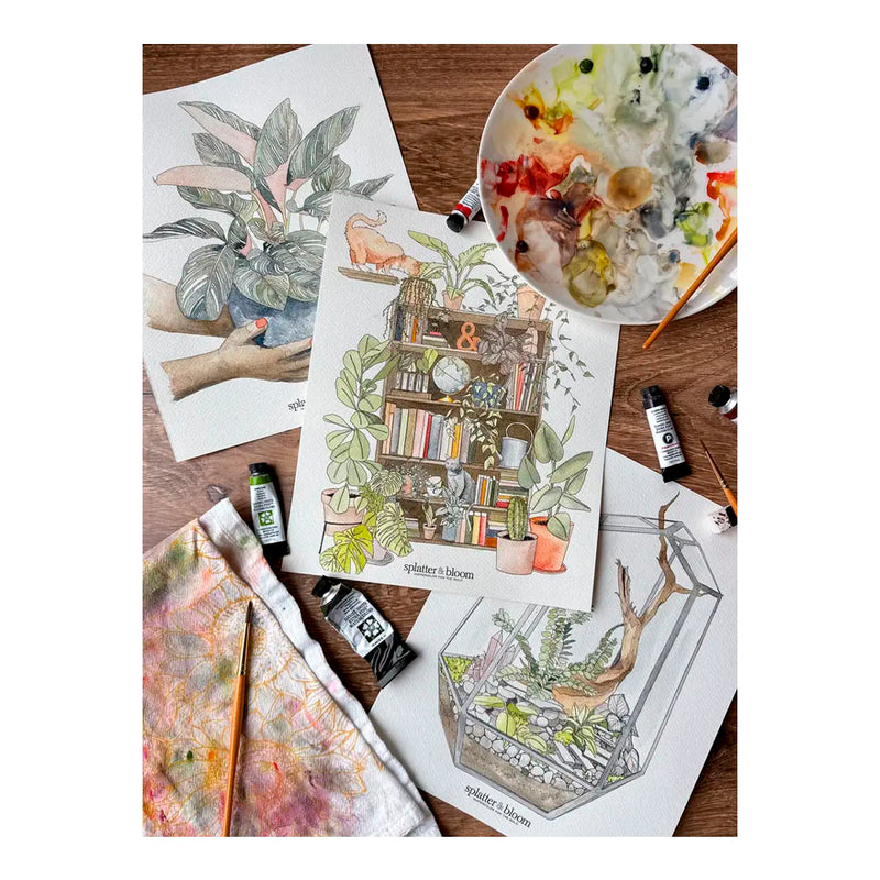 Watercolor Painting Kit, Plant Zen , Beginner Skill Level