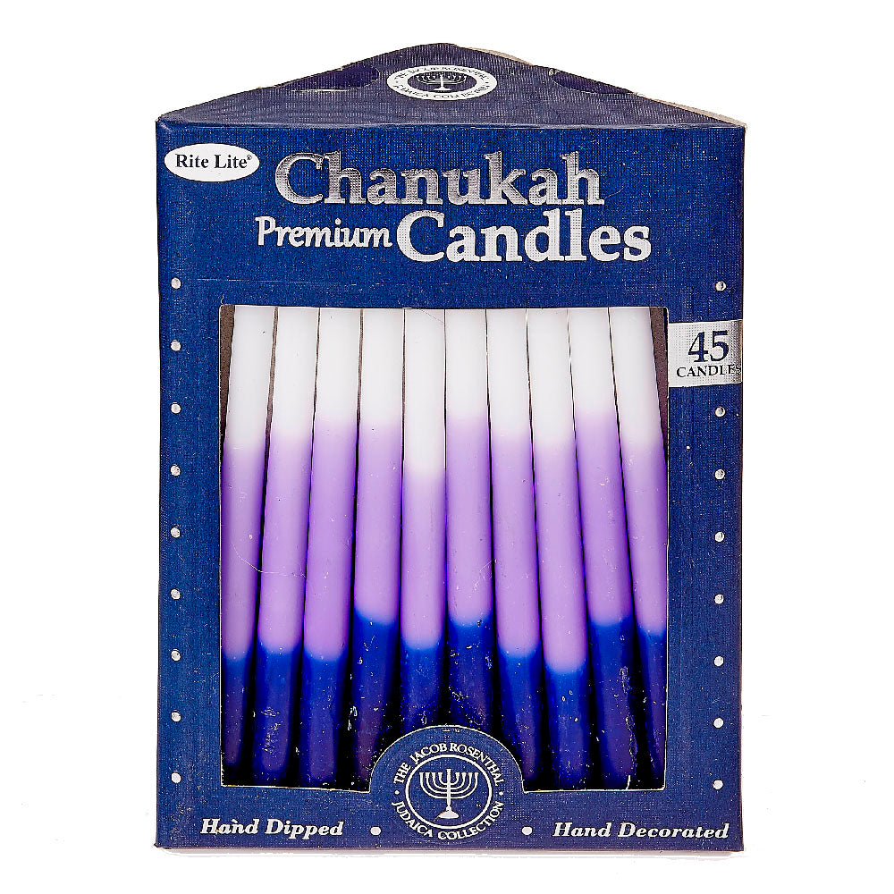 Blue, Purple & White Hannukah Candles