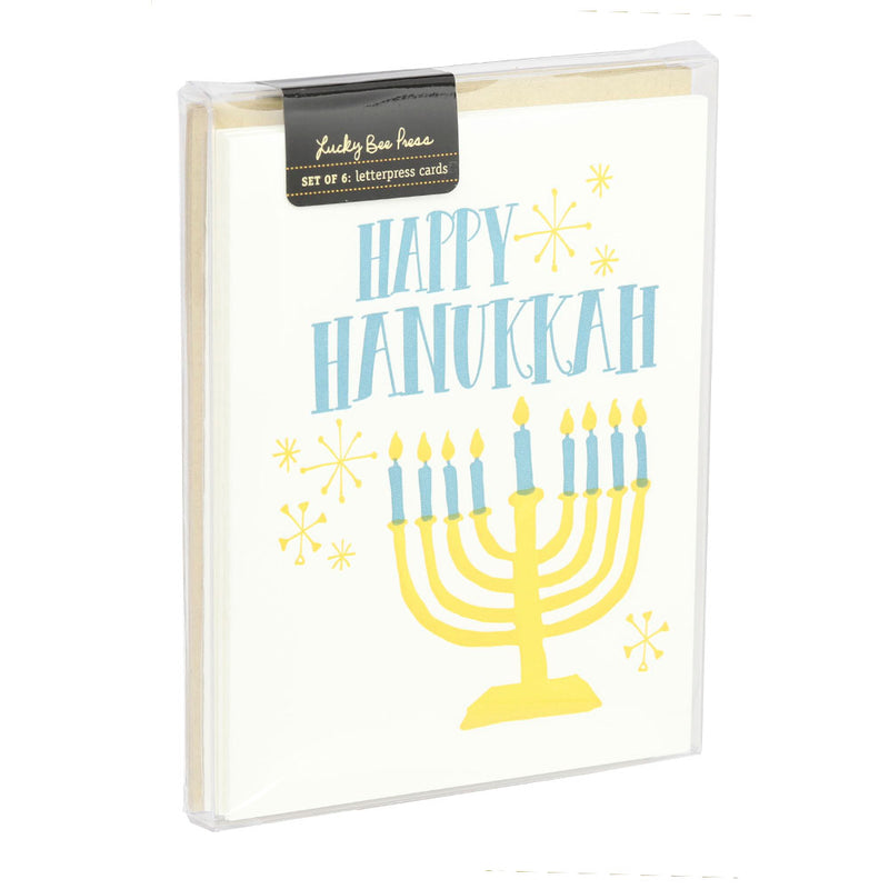 Happy Hannukah Menorah Box Set of 6 Greeting Cards