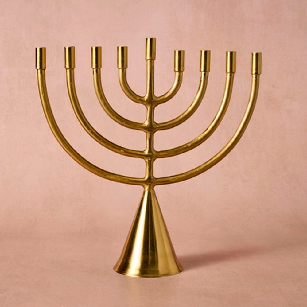 Jyoti Brass Horn Hanukkiah