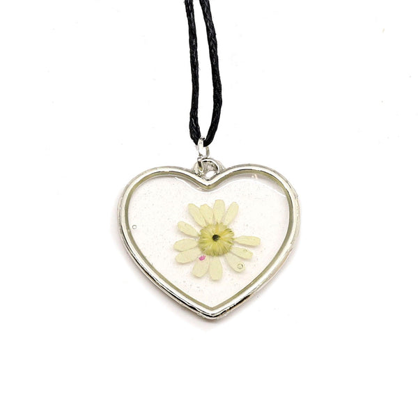 Pendant with Chamomile Flowers Captured in Resin