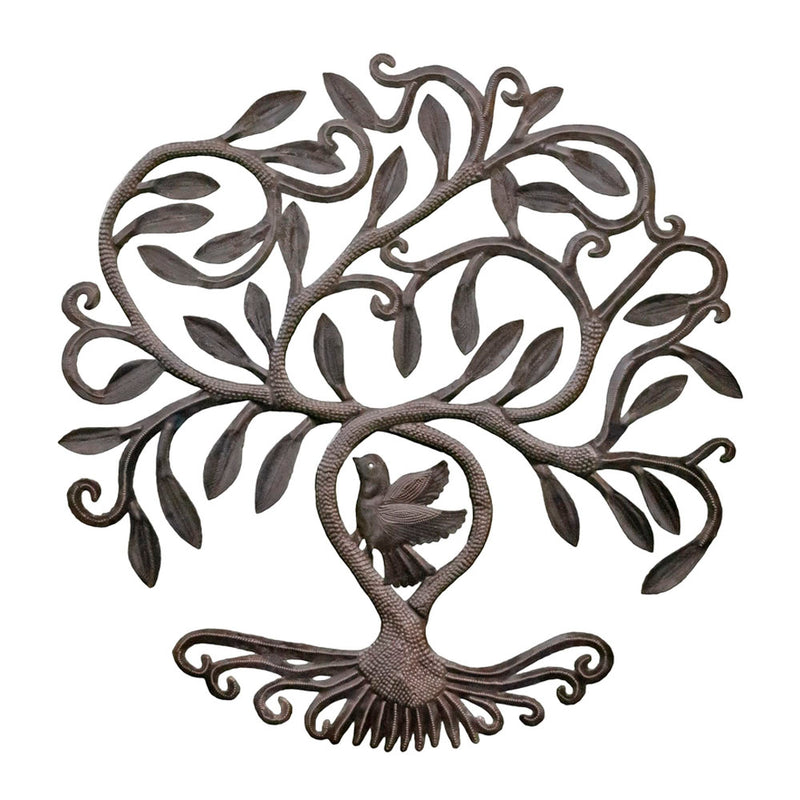 Bird in Tree Fork Wall Plaque