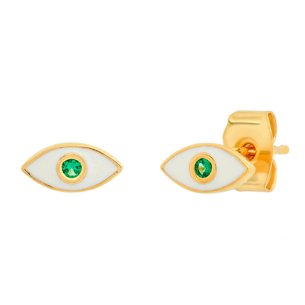 Enamel Evil Eye Stud Earrings