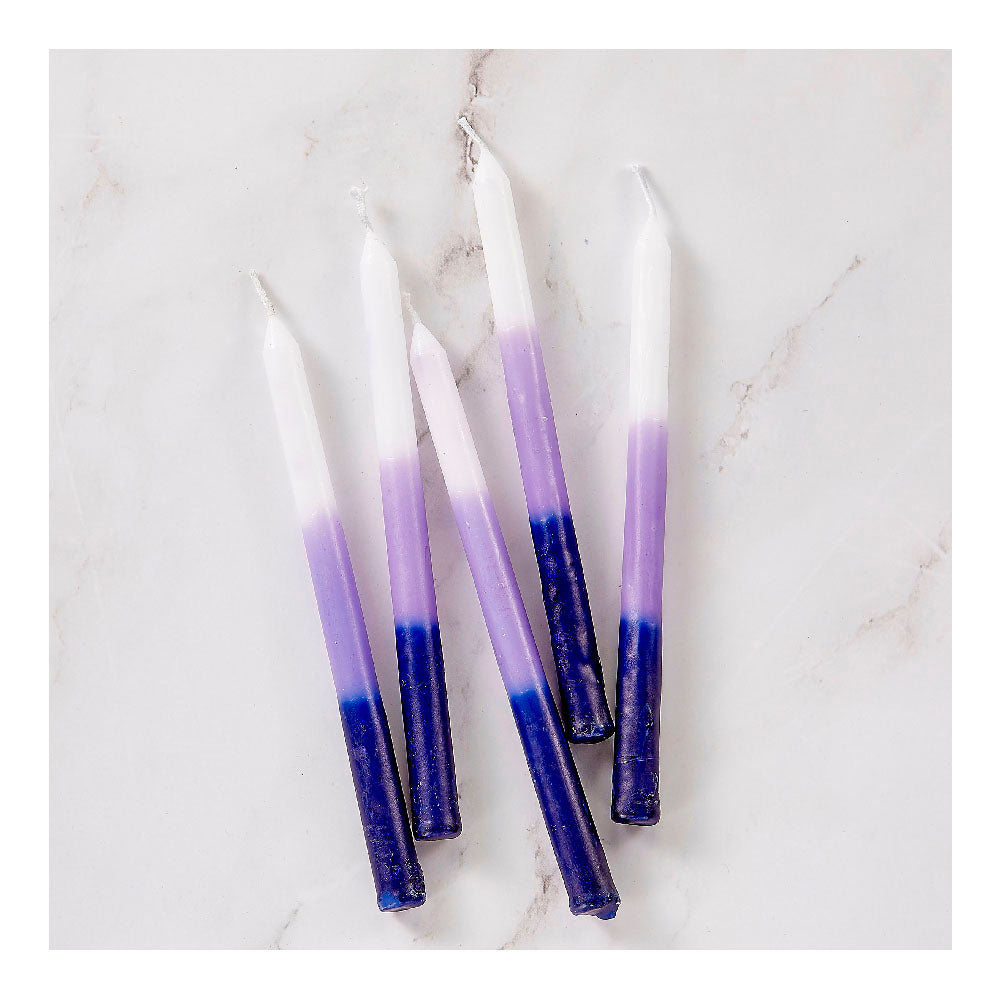 Blue, Purple & White Hannukah Candles