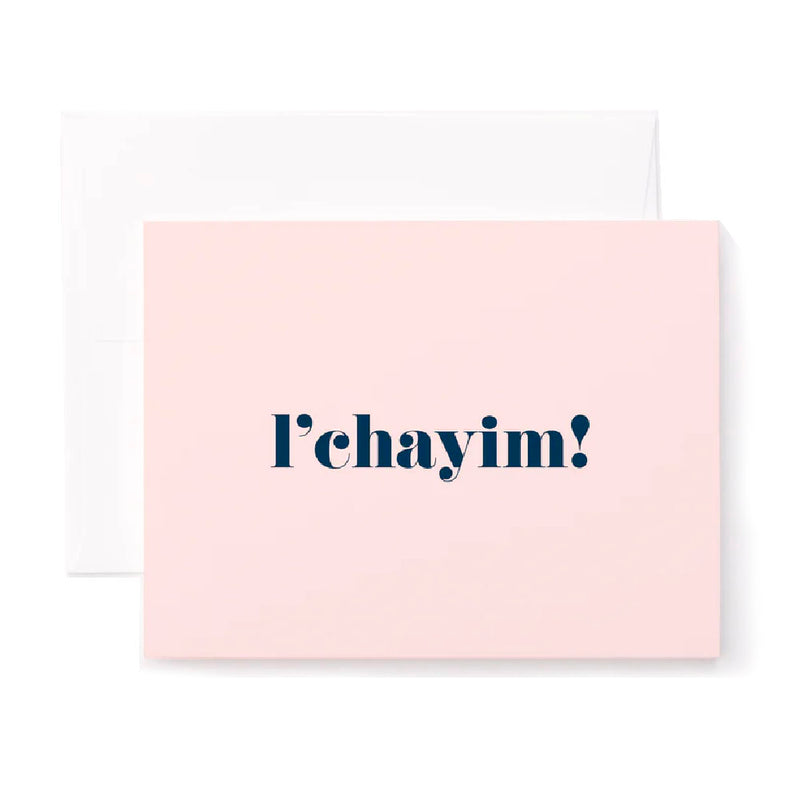 L'Chayim Pink Greeting Card