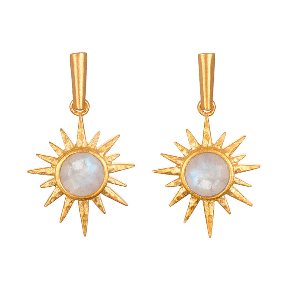 North Star Moonstone Starburst Earrings