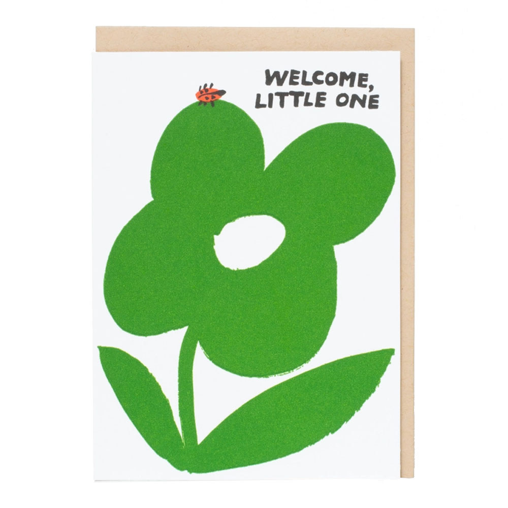 Welcome Baby Ladybug Letterpress Greeting Card (Copy)