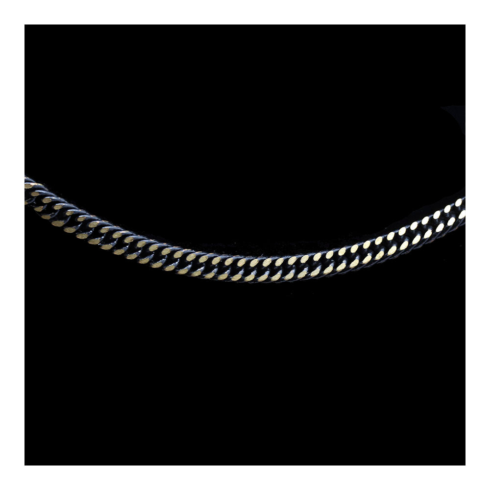 14K Gold and Black Enamel Foxtail Necklace