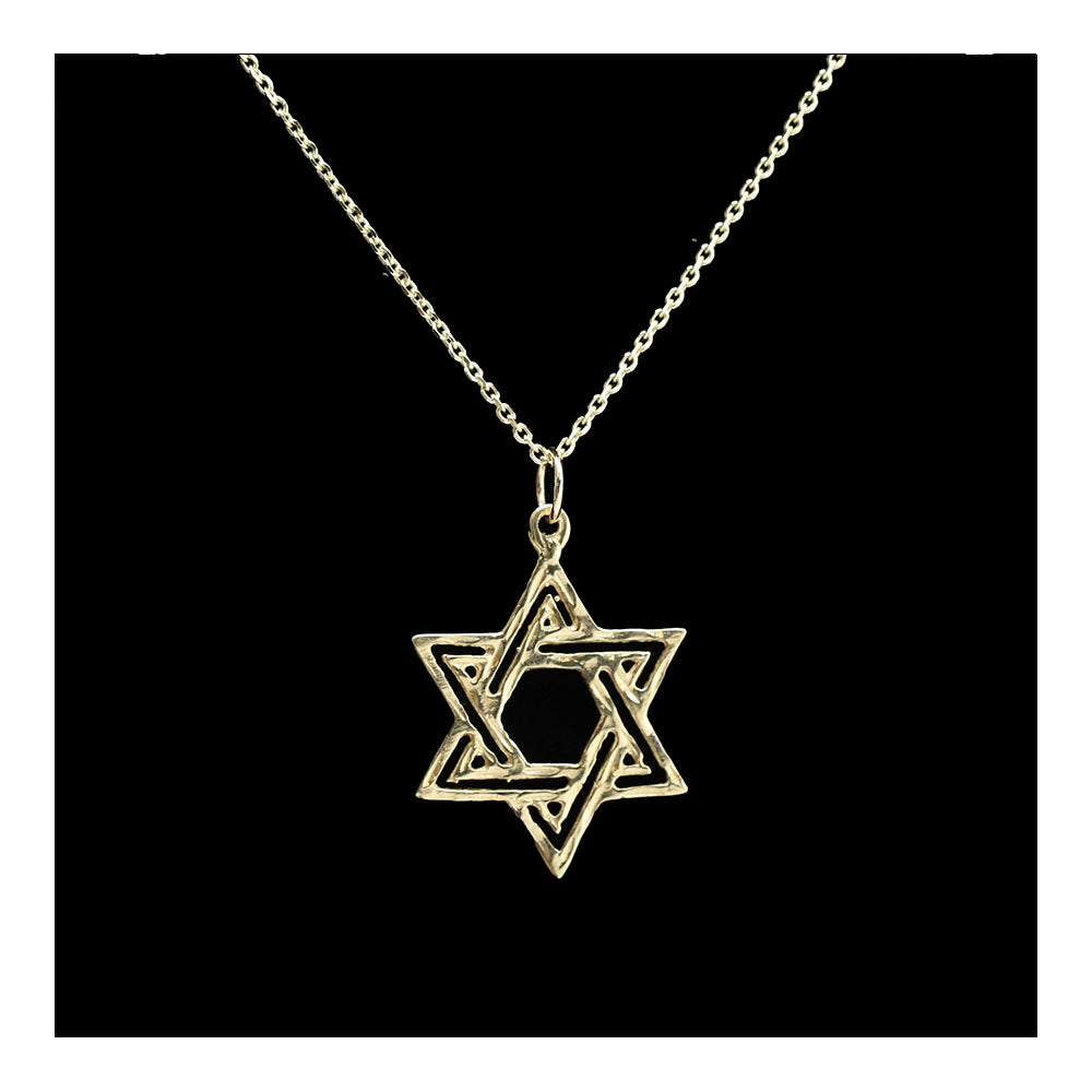 14K Yellow Gold Double Star of David