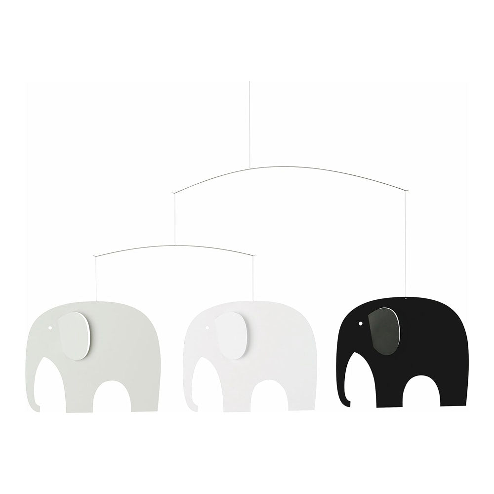 Elephant Party Mobile in Grayscale