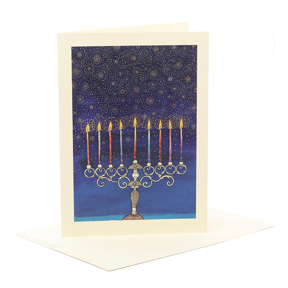 Celestial Menorah Greeting Card