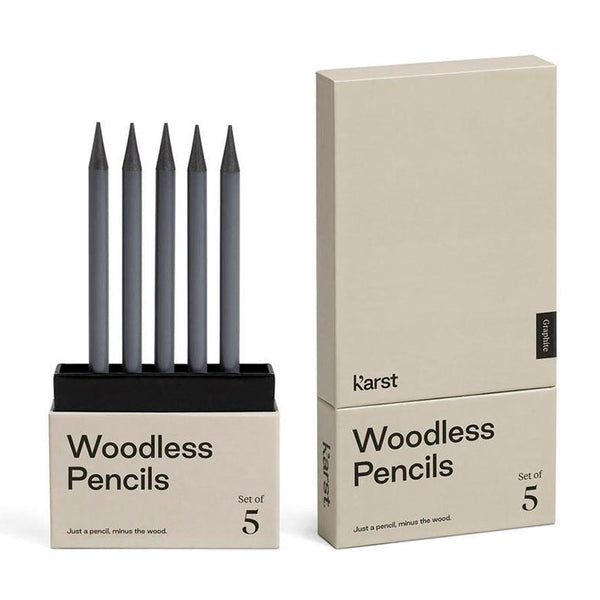 Pencils - Woodless Pencils 2B, Set of 5 - Grey