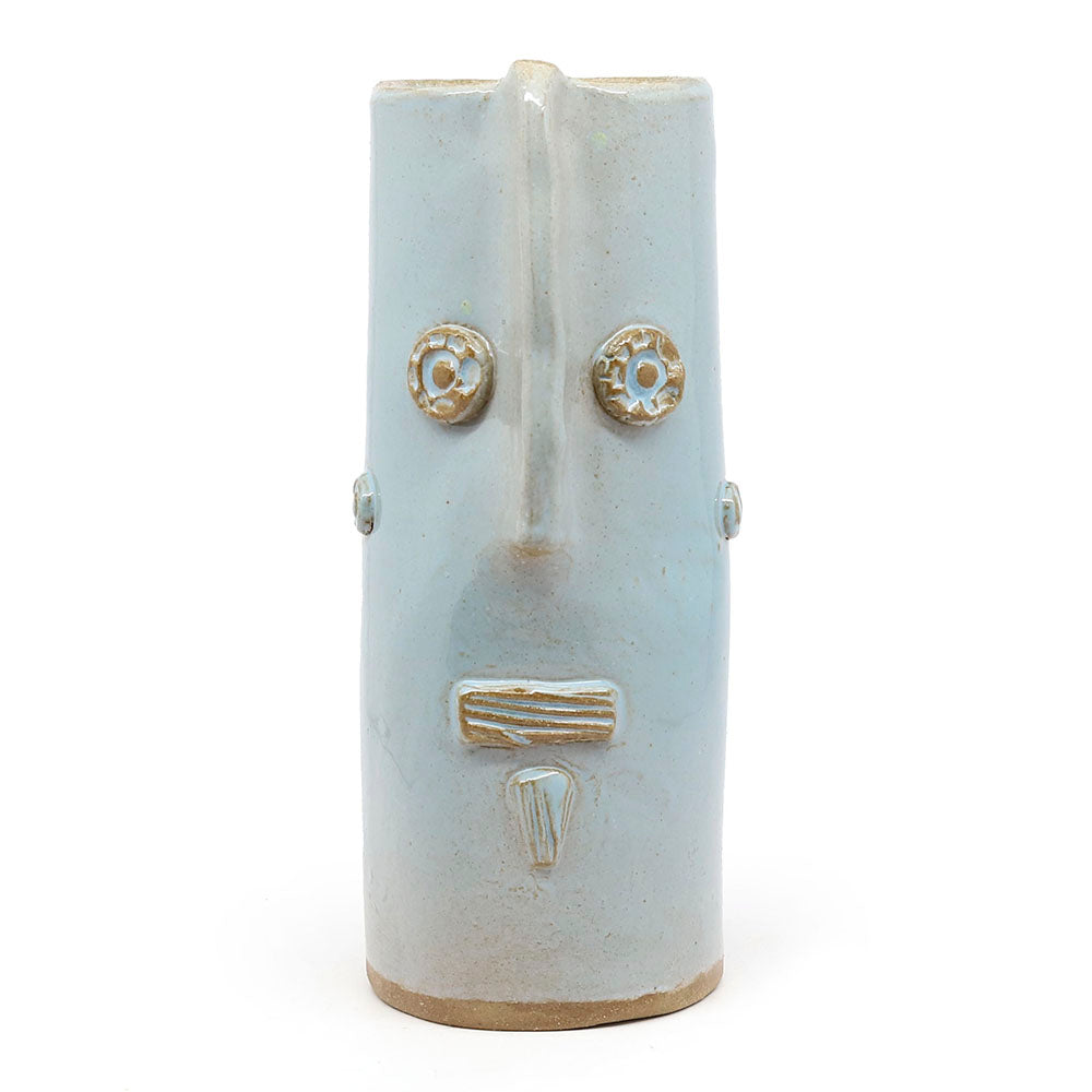 Tall Cylinder Vase with Golem Face