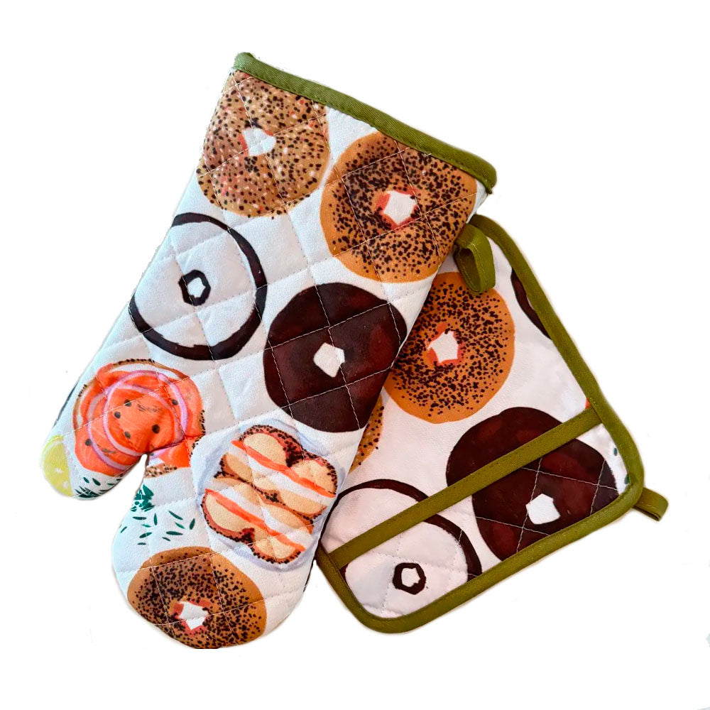 Bagel Oven Mitt & Pot Holder Set