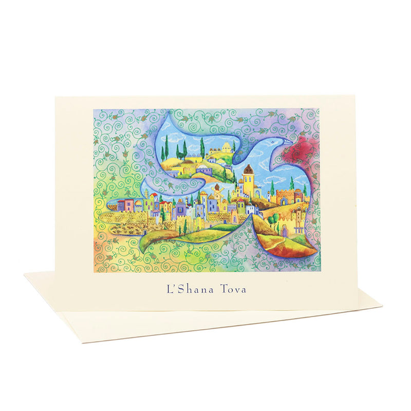Dove of Peace over Israel Rosh Shanah Greeting Card