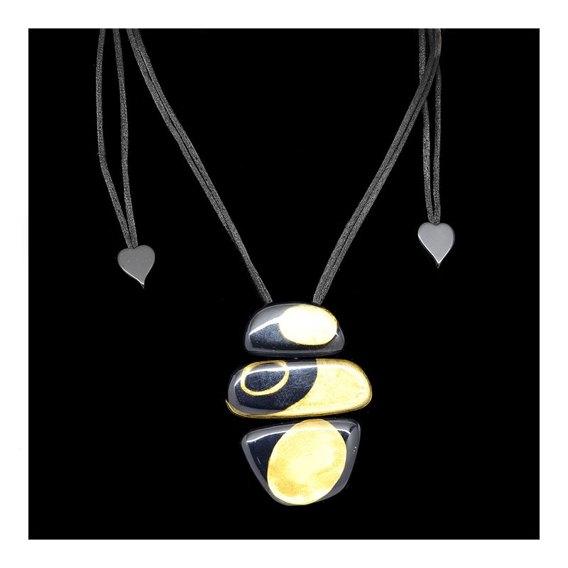 Polyresin Black and Gold Necklace