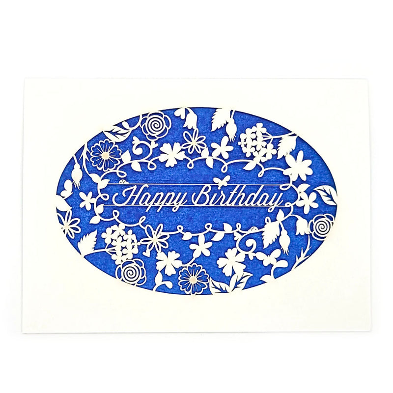 Happy Birthday · Wreath of Flowers Card