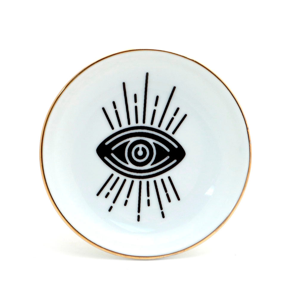 Eye Ring Dish, Ring Holder with 22 K Gold