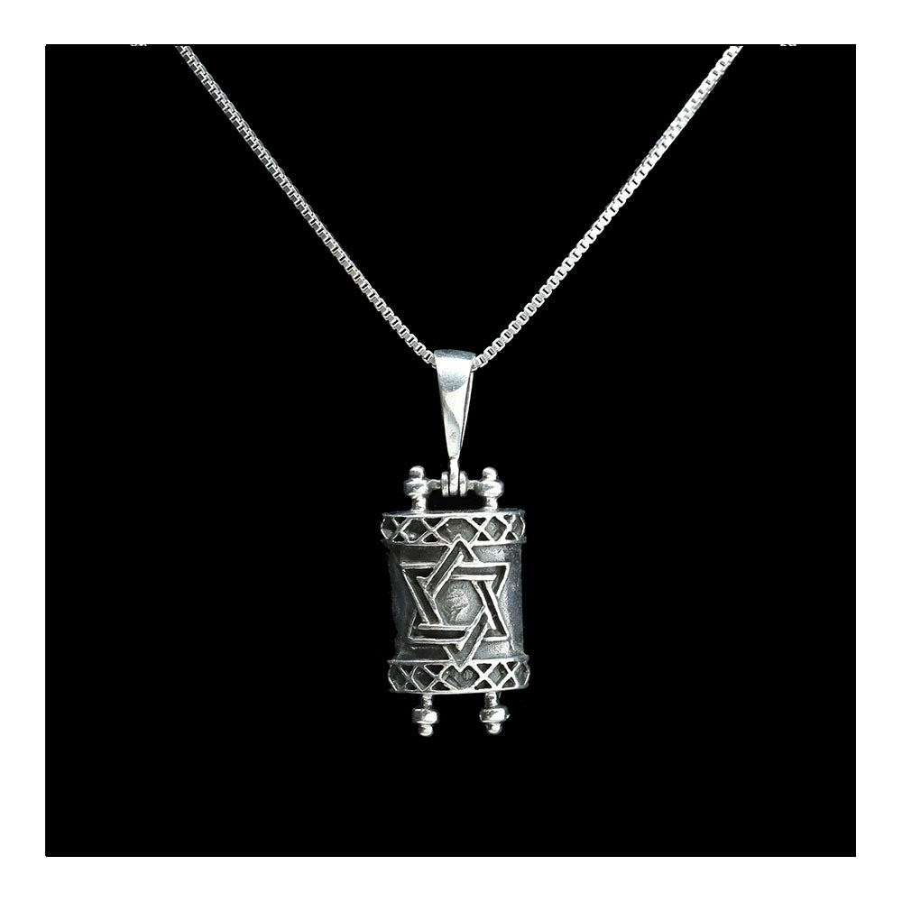 Sterling Torah Scroll with Star of David