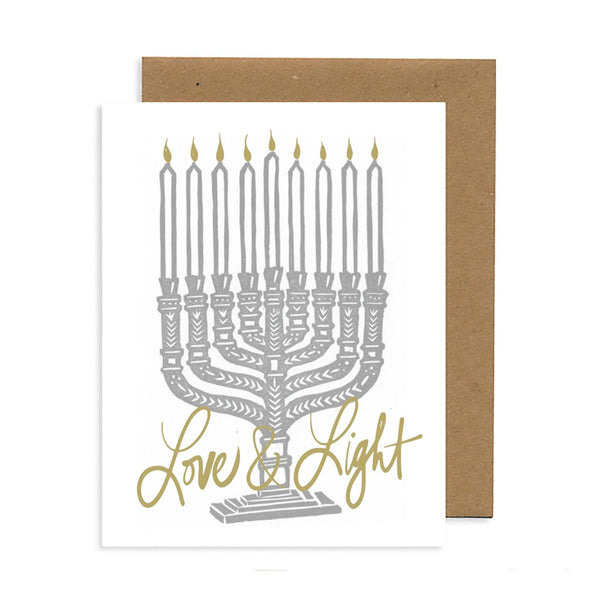 Menorah Love & Light Hanukkah Greeting Card