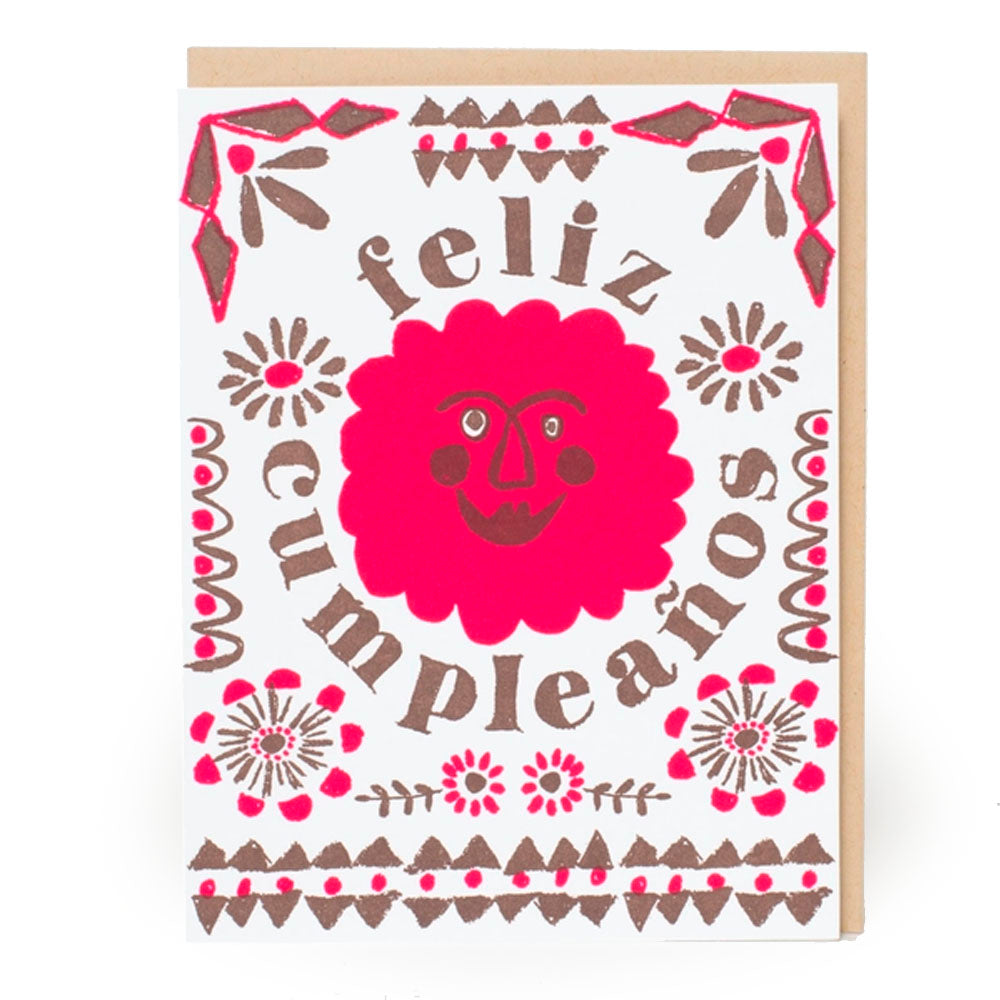 Feliz Cumpleaños Birthday Letterpress Greeting Card