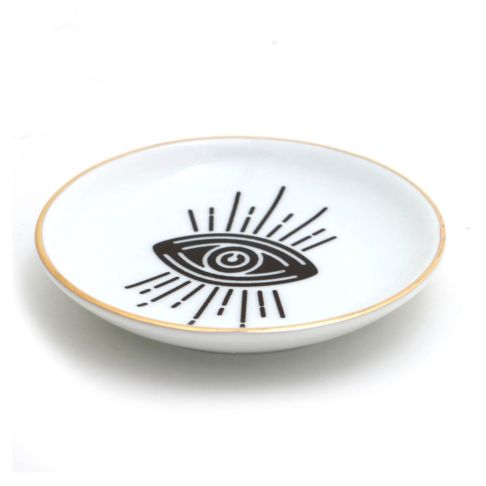 Eye Ring Dish, Ring Holder with 22 K Gold