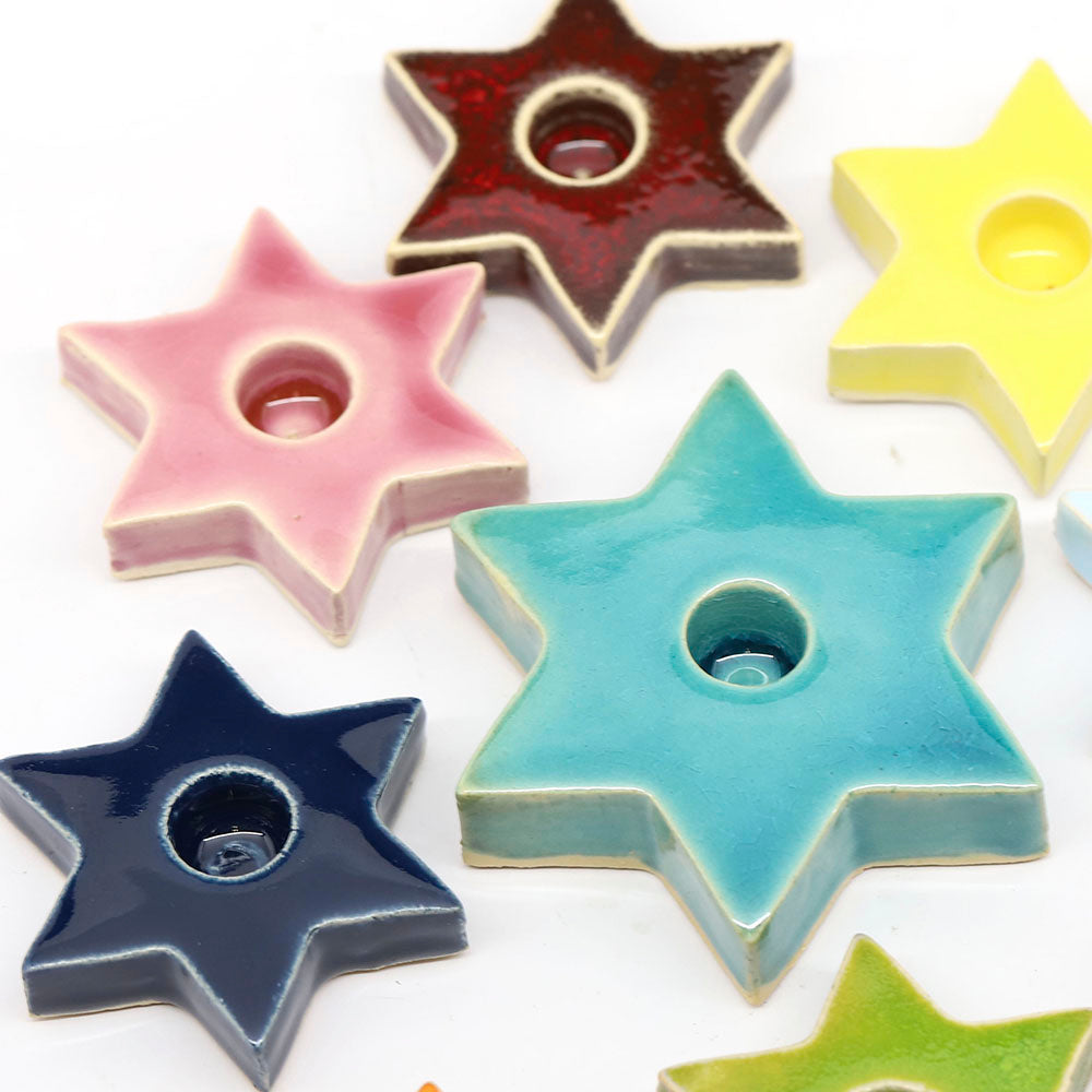 Ceramic Star of David Hanukkia