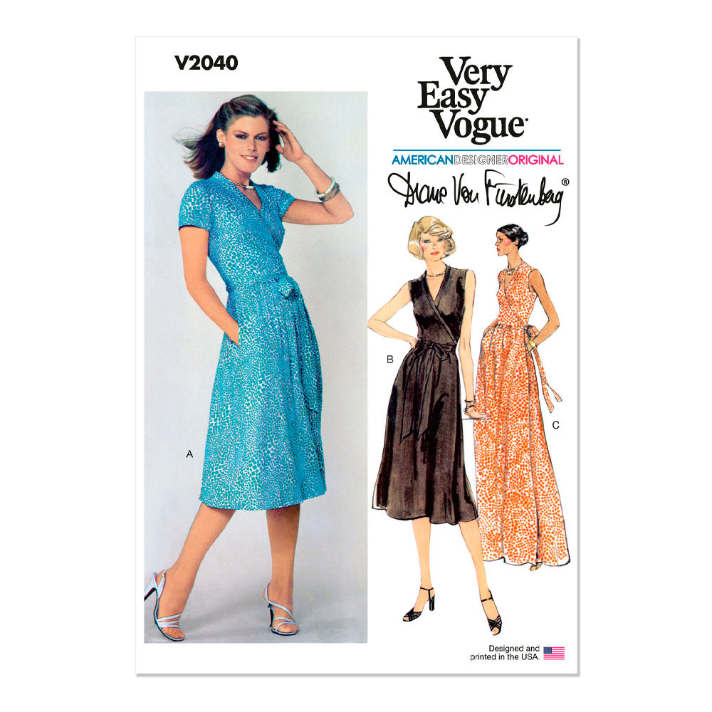 Vogue Patterns 1970s Misses' Front Wrap Dresses By Diane Von Furstenbe