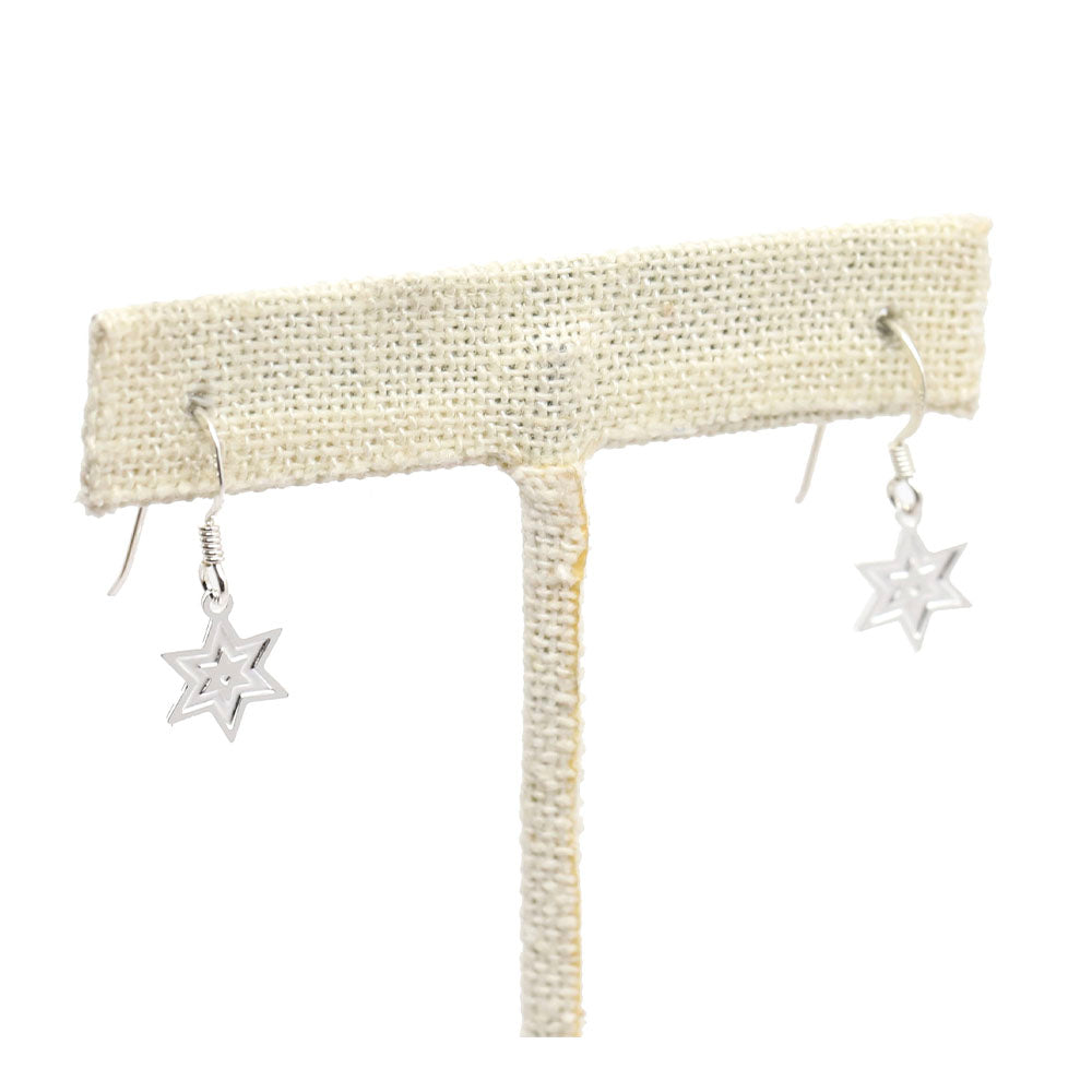 Sterling Star of David Dangle Earrings