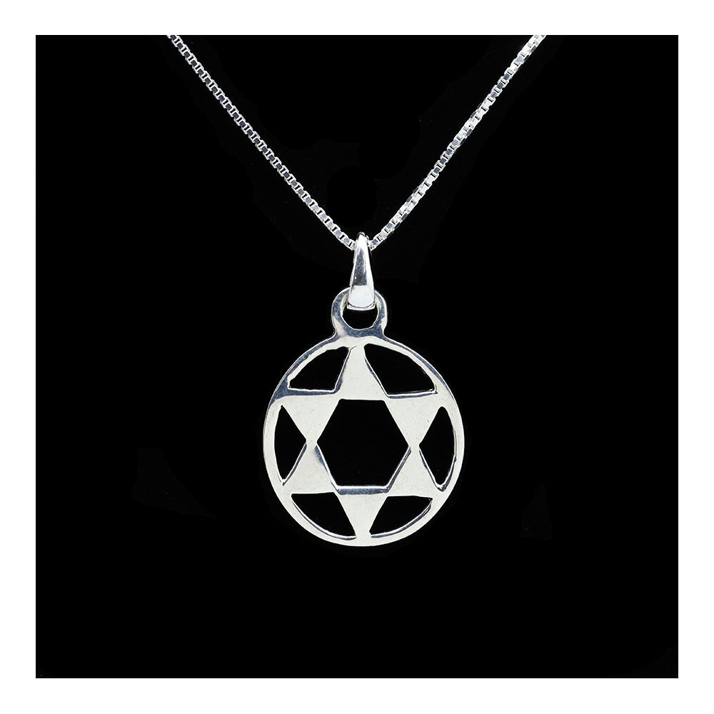 Sterling Encircled Star of David Necklace