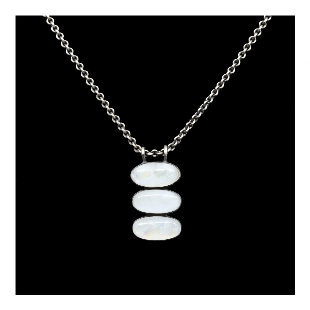 Triple Oval Moonstone Necklace