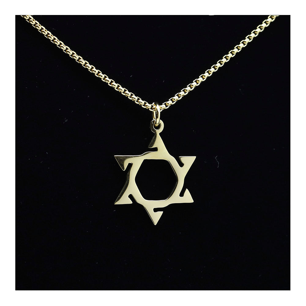 Star of David Gold Plated Stainless Steel Men's Necklace