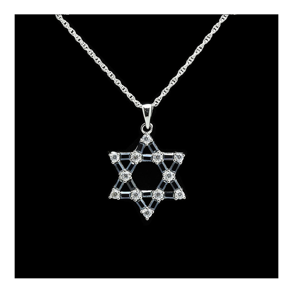 Baguette Star of David Necklace