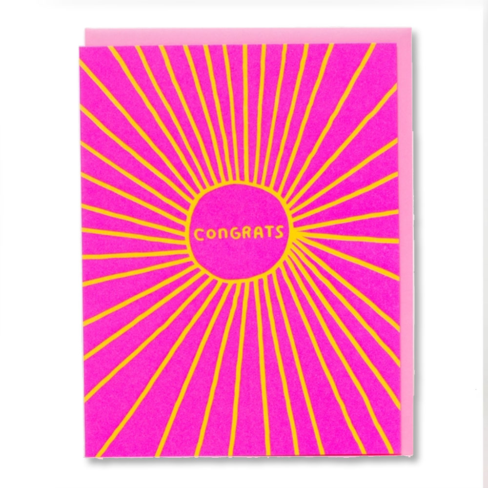 Sunbeam Congratulations Letterpress Greeting Card