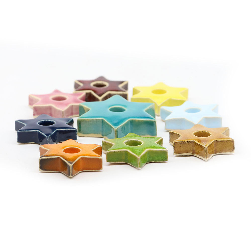 Ceramic Star of David Hanukkia
