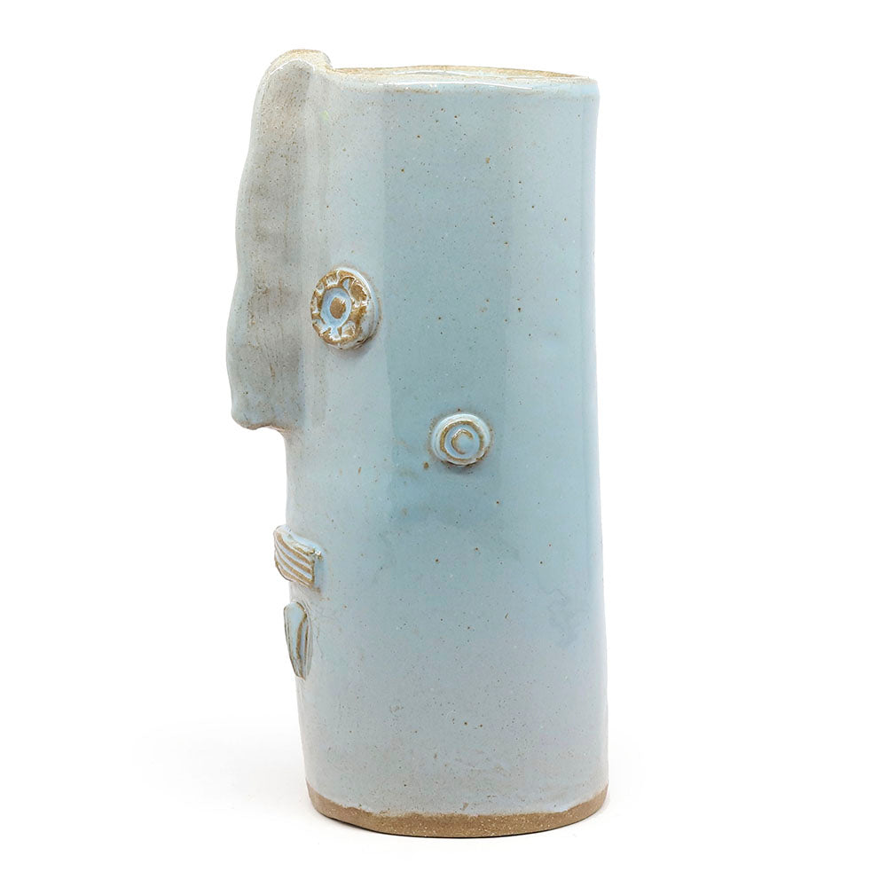 Tall Cylinder Vase with Golem Face