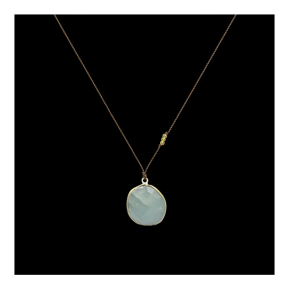 Aquamarine with Brass Necklace