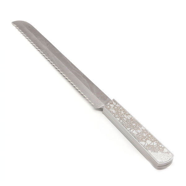 Challah Knife Laser Etched Flowers