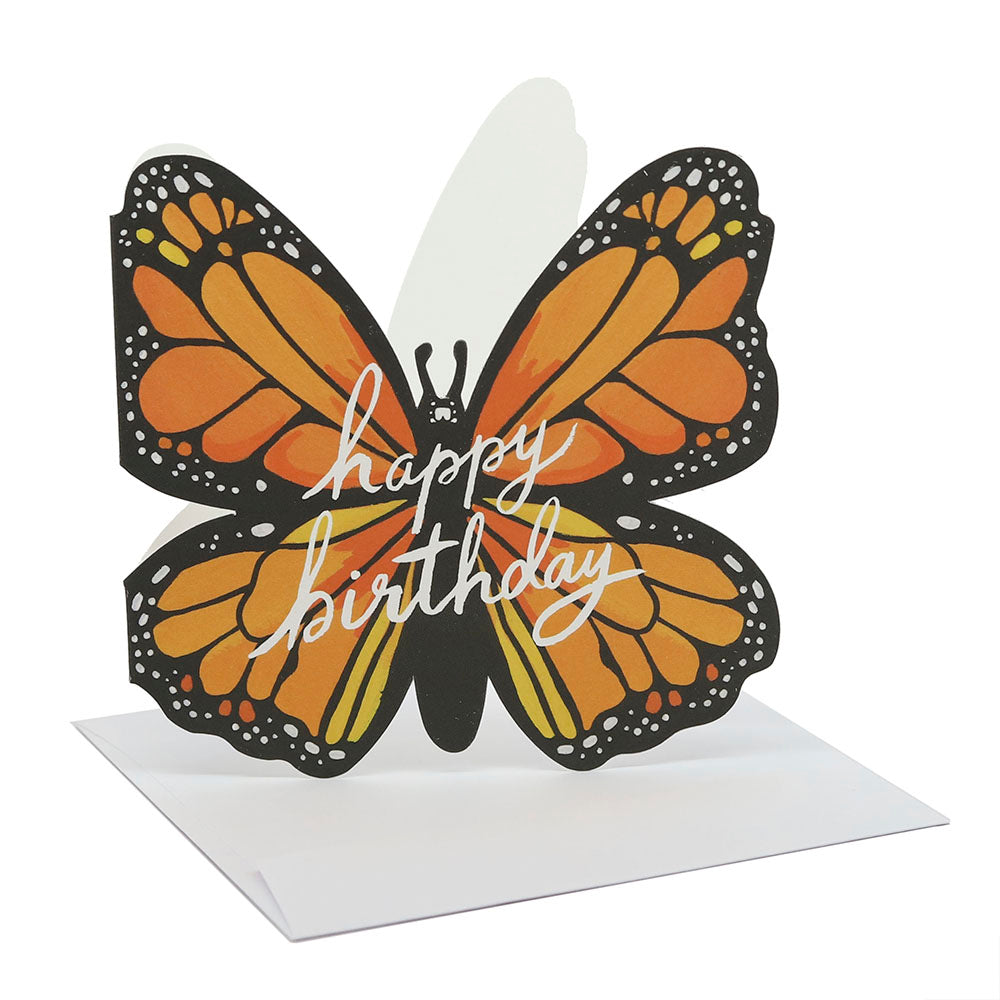 Monarch Birthday Die Cut Card
